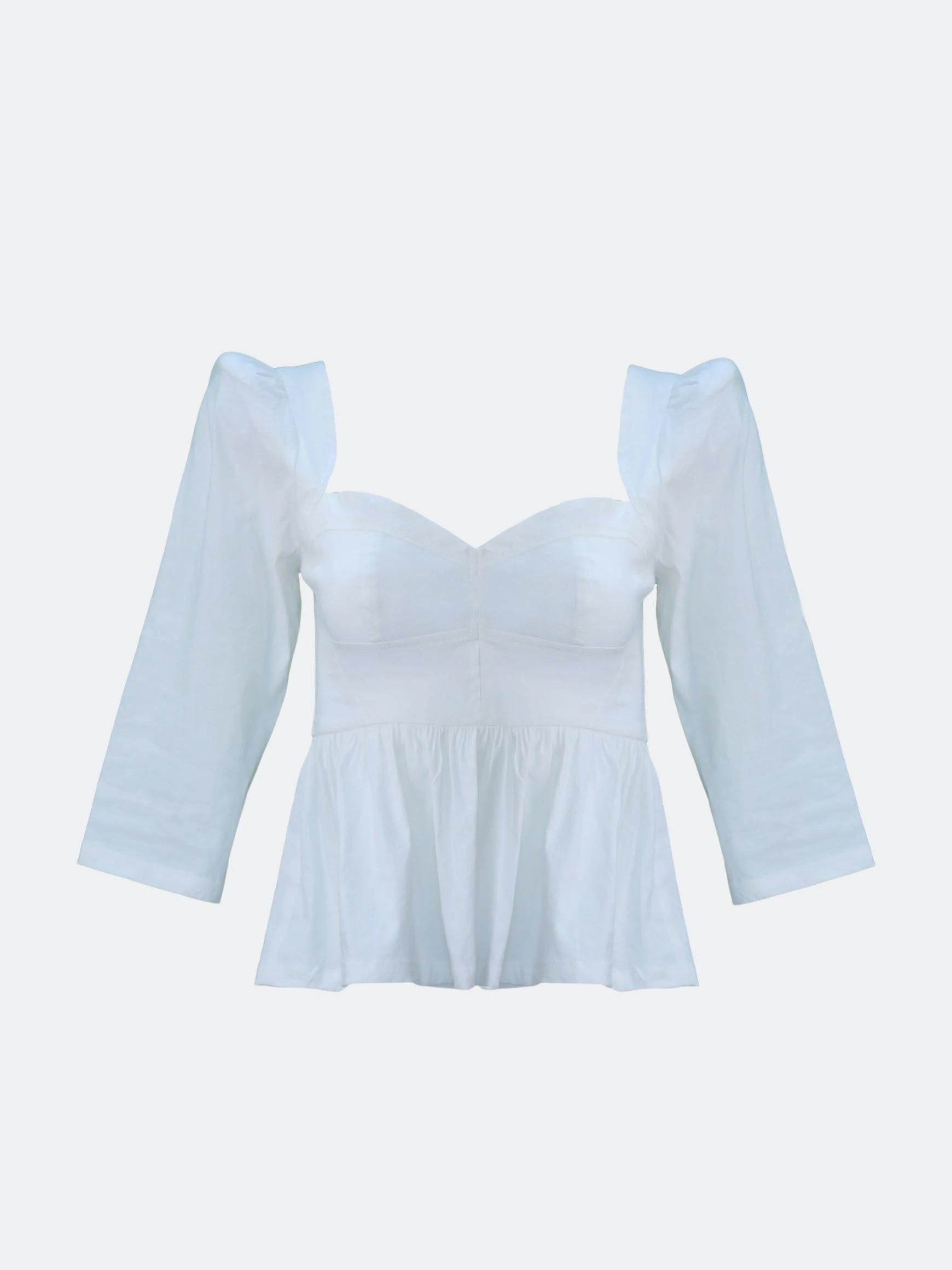 Onīrik īrik Esme Sweetheart Top / Milkly White Stretch Linen