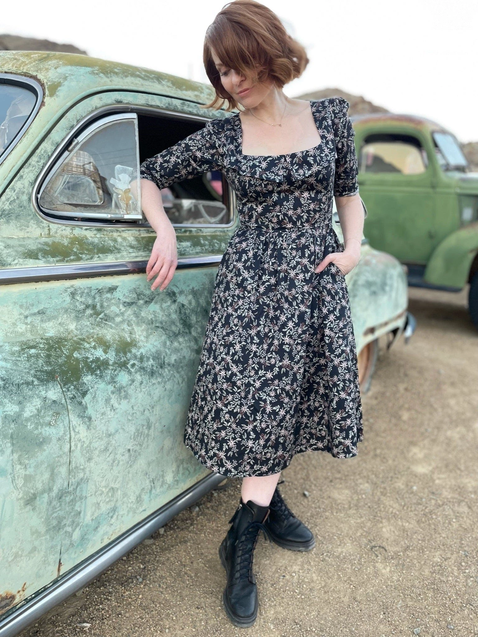 Onīrik īrik Marisol Dress / Black Cotton Floral - Image 4