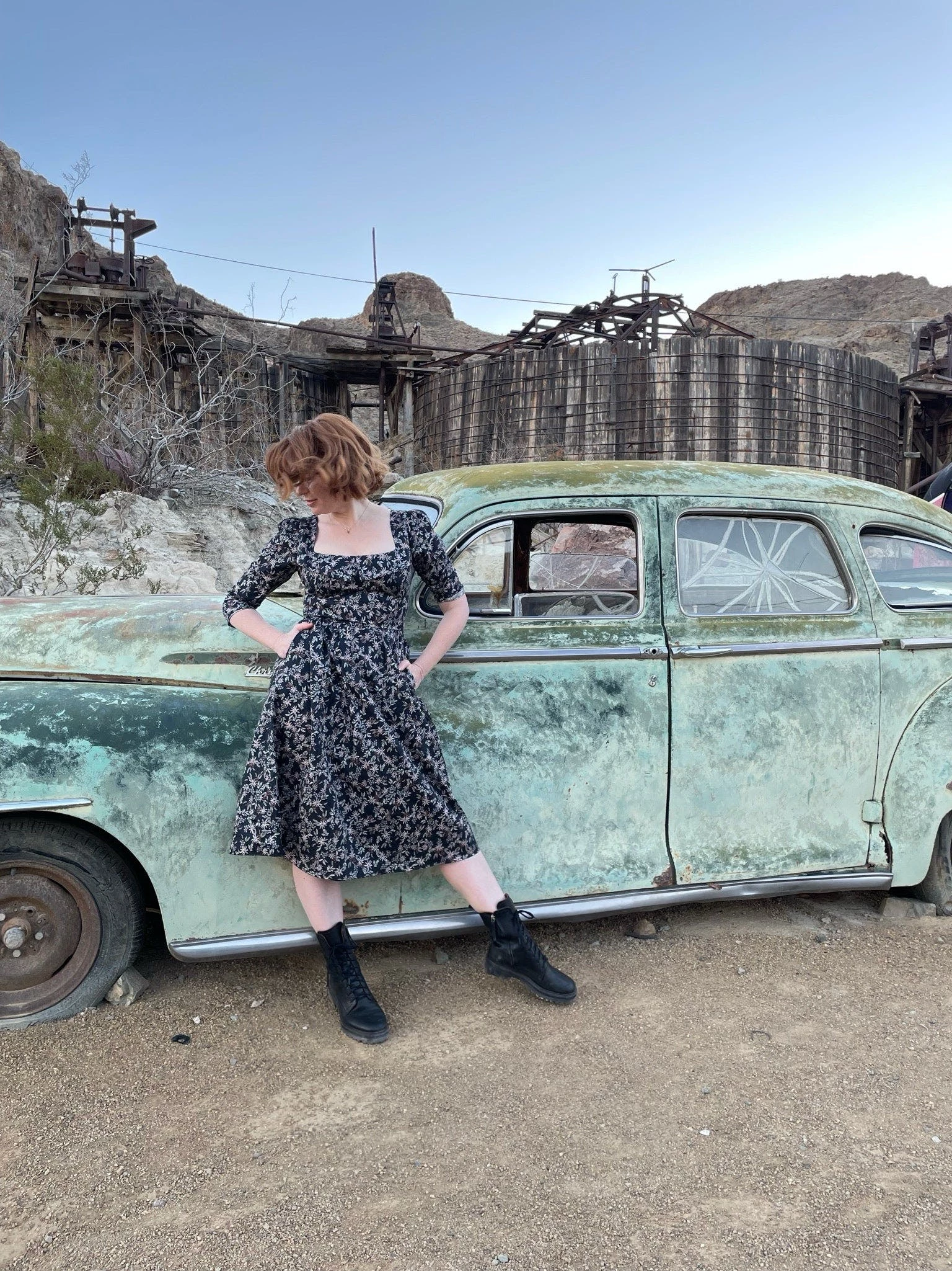 Onīrik īrik Marisol Dress / Black Cotton Floral - Image 5