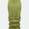 Andreeva Green Knit Skirt With Handmade Knit Details