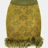 Andreeva Mini Green Knit Skirt With Handmade Knit DetailsK