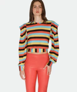 Walter Baker Alondra Top, Mod Stripe Knit - Printed Knit