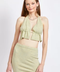 Emory Park Regina Halter Knitted Top