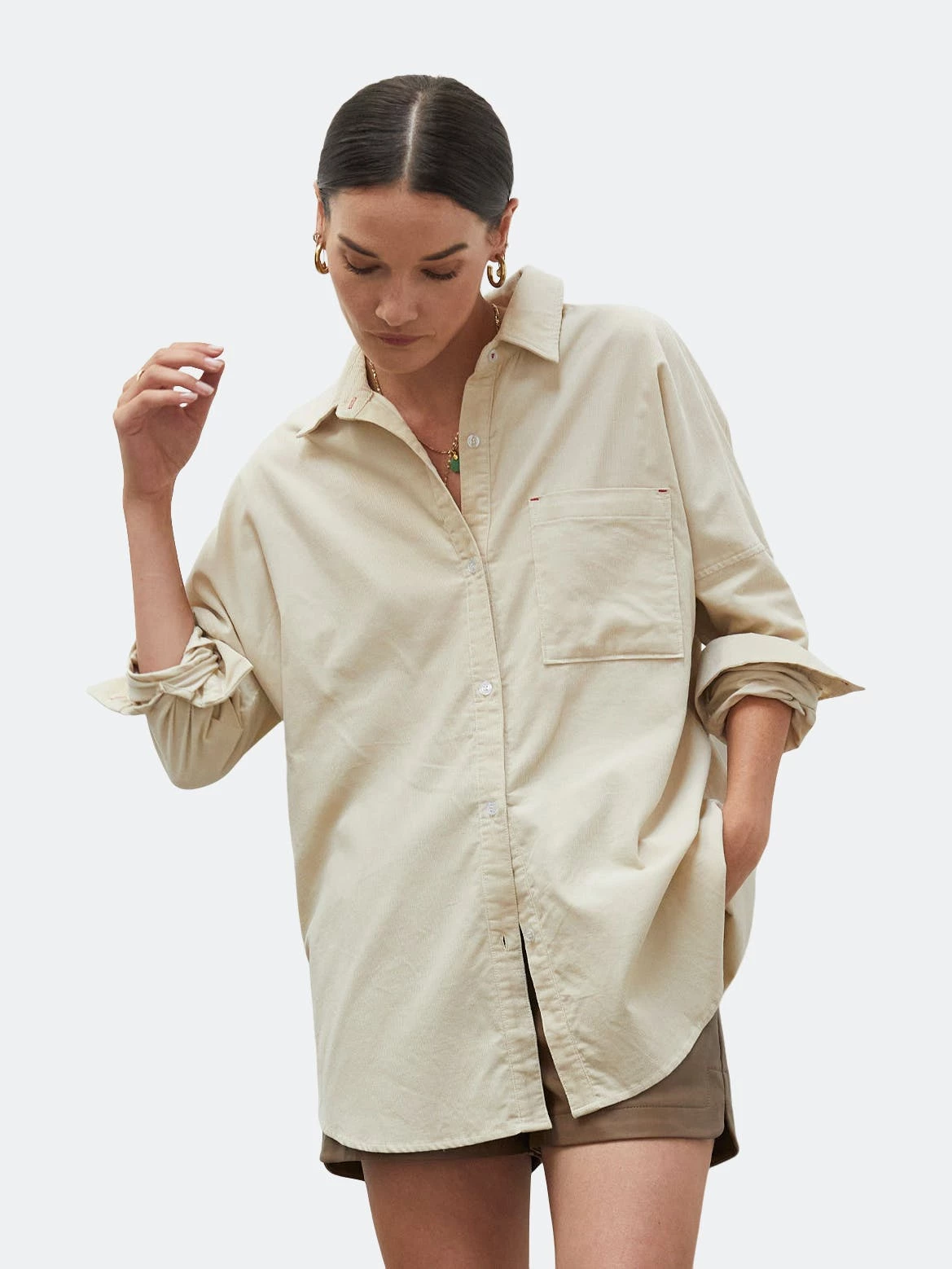Crescent Mardi Corduroy Oversized Shirt - Image 6