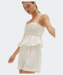 Crescent Claudia Sleeveless Linen Top