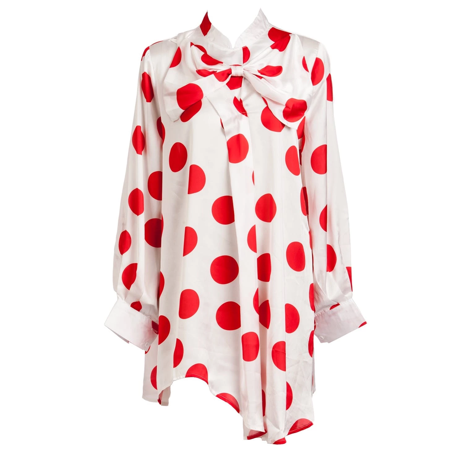 SOHUMAN Artemis White Blouse With Printed Red Circles - Image 5