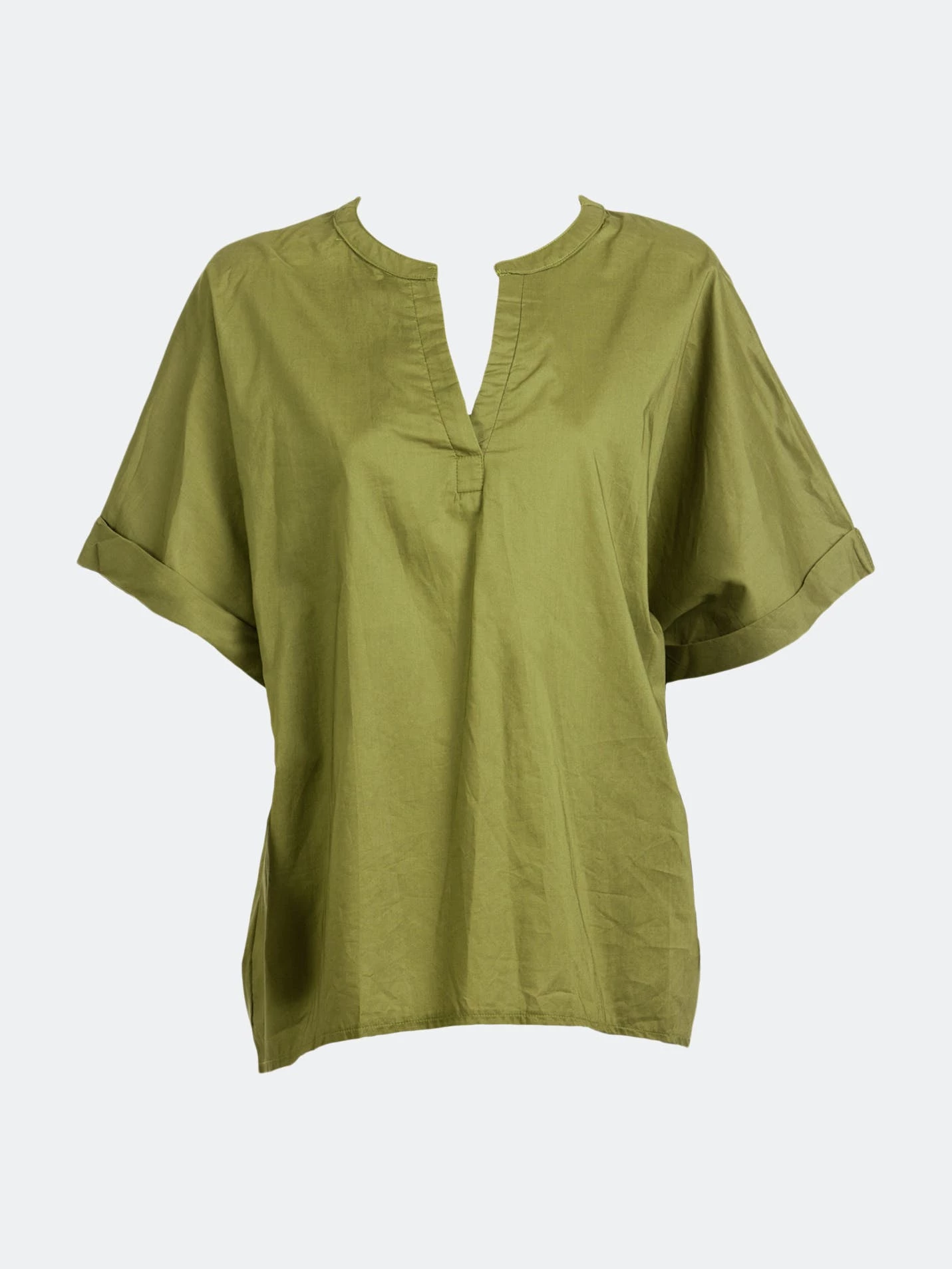 SOHUMAN Nataly Olive Green V-Shaped Blouse Neck - Image 3