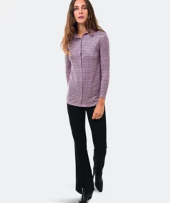 SOHUMAN Zoie Purple Printed Blouse