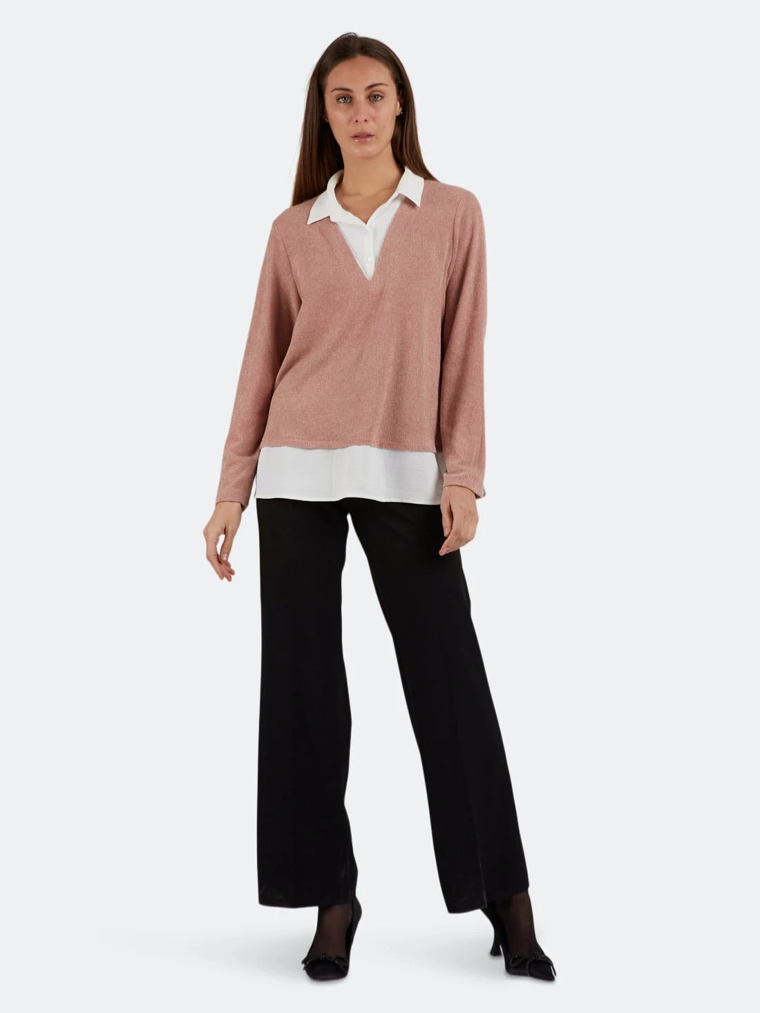 SOHUMAN Yasmin Rose Blouse With Double Collar - Image 2