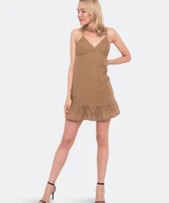 SOHUMAN Kaisley Brown Mini Dress