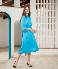 SOHUMAN Ella Baby Blue Midi Dress