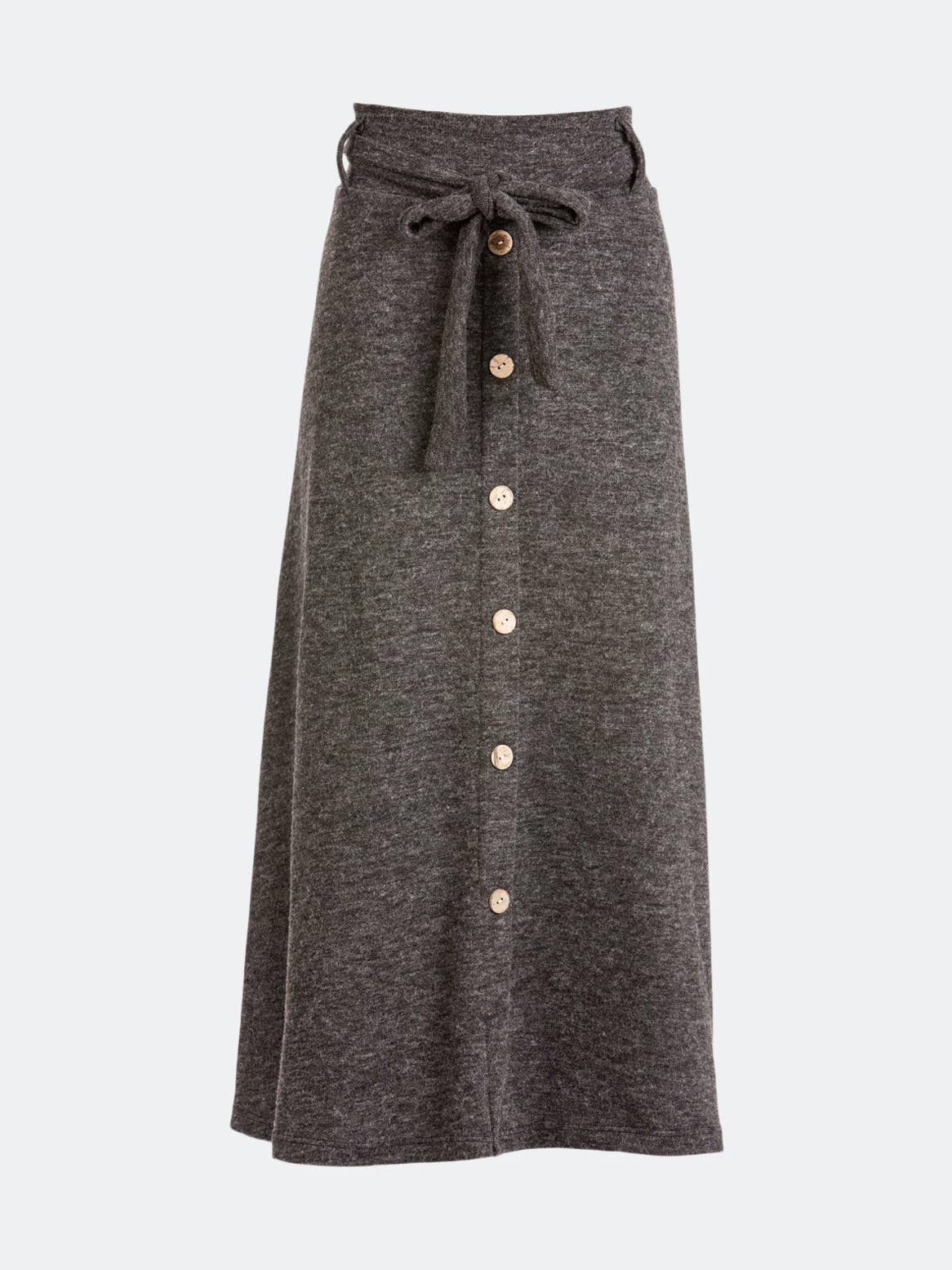 SOHUMAN Hadassah Grey Belted Skirt With Buttons - Image 4