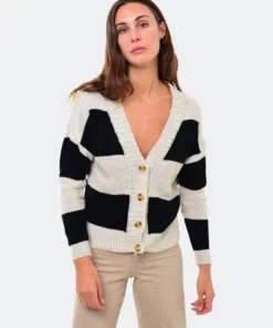 SOHUMAN Vienna Black And White Cardigan