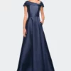 La Femme Ong A-Line Off The Shoulder Gown With Pockets