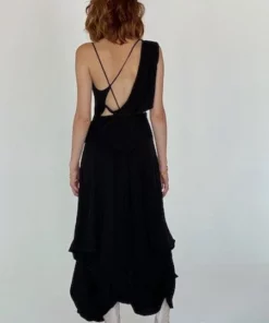 Lahive Aphrodite Noir Grecian Dress