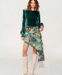 Lahive Agapi Asymmetrical Graffiti Skirt