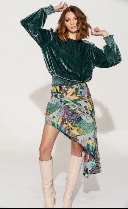 Lahive Agapi Asymmetrical Graffiti Skirt - Image 2