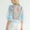 Lahive Parker Sheer Powder Polka Dot Blouse