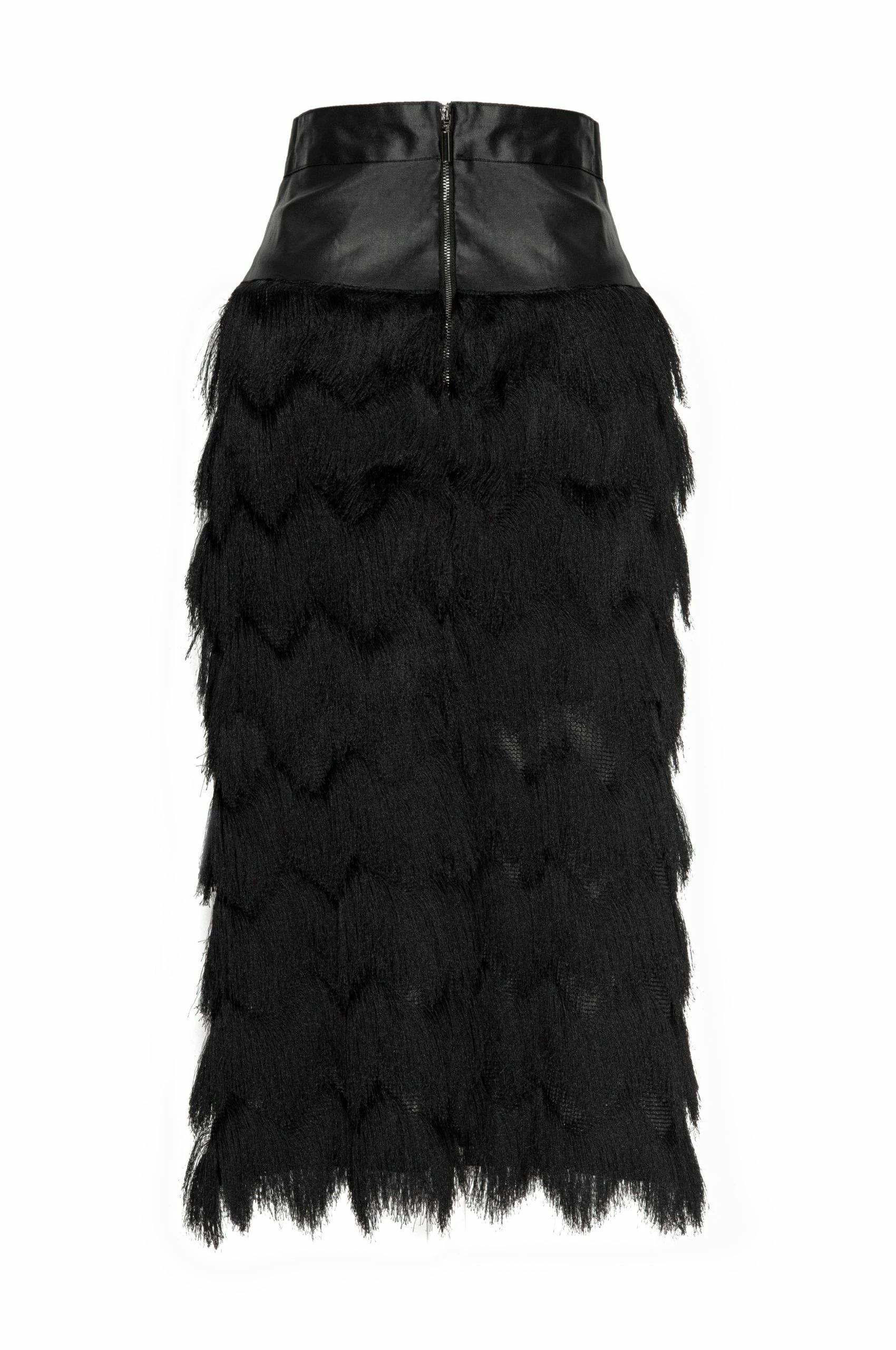 Lahive VALENTINA Noir Fringe Skirt In Multi-lengths - Image 2