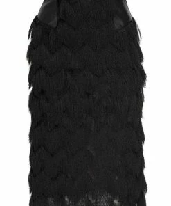 Lahive VALENTINA Noir Fringe Skirt In Multi-lengths