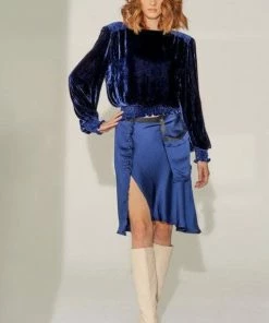 Lahive Sabine Cobalt Wrap Skirt