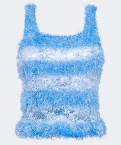 Andreeva Baby Blue Handmade Knit Top