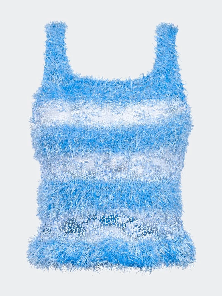 Andreeva Baby Blue Handmade Knit Top