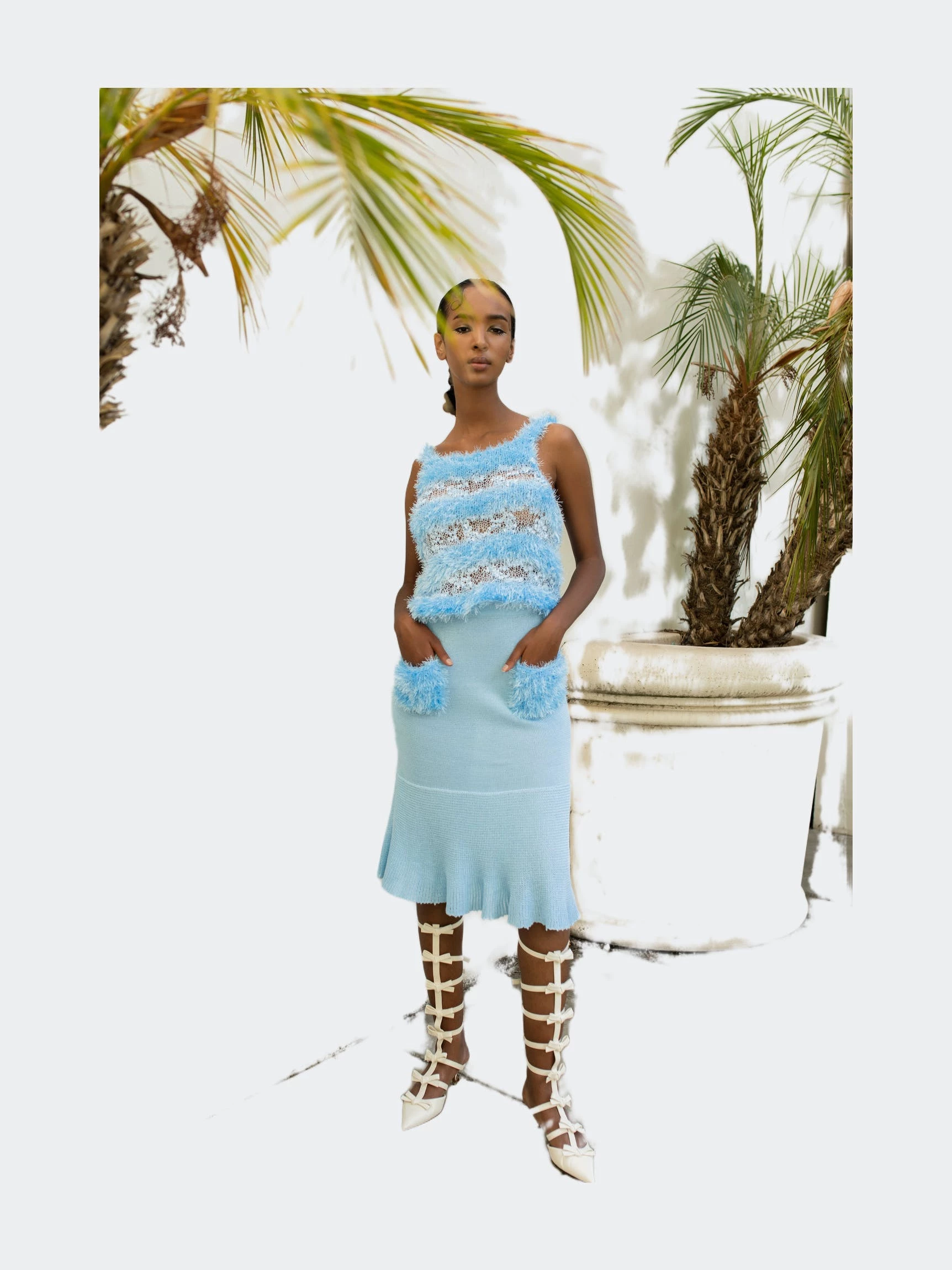 Andreeva Baby Blue Handmade Knit Top - Image 3