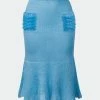 Andreeva Baby Blue Knit Skirt With Handmade Details