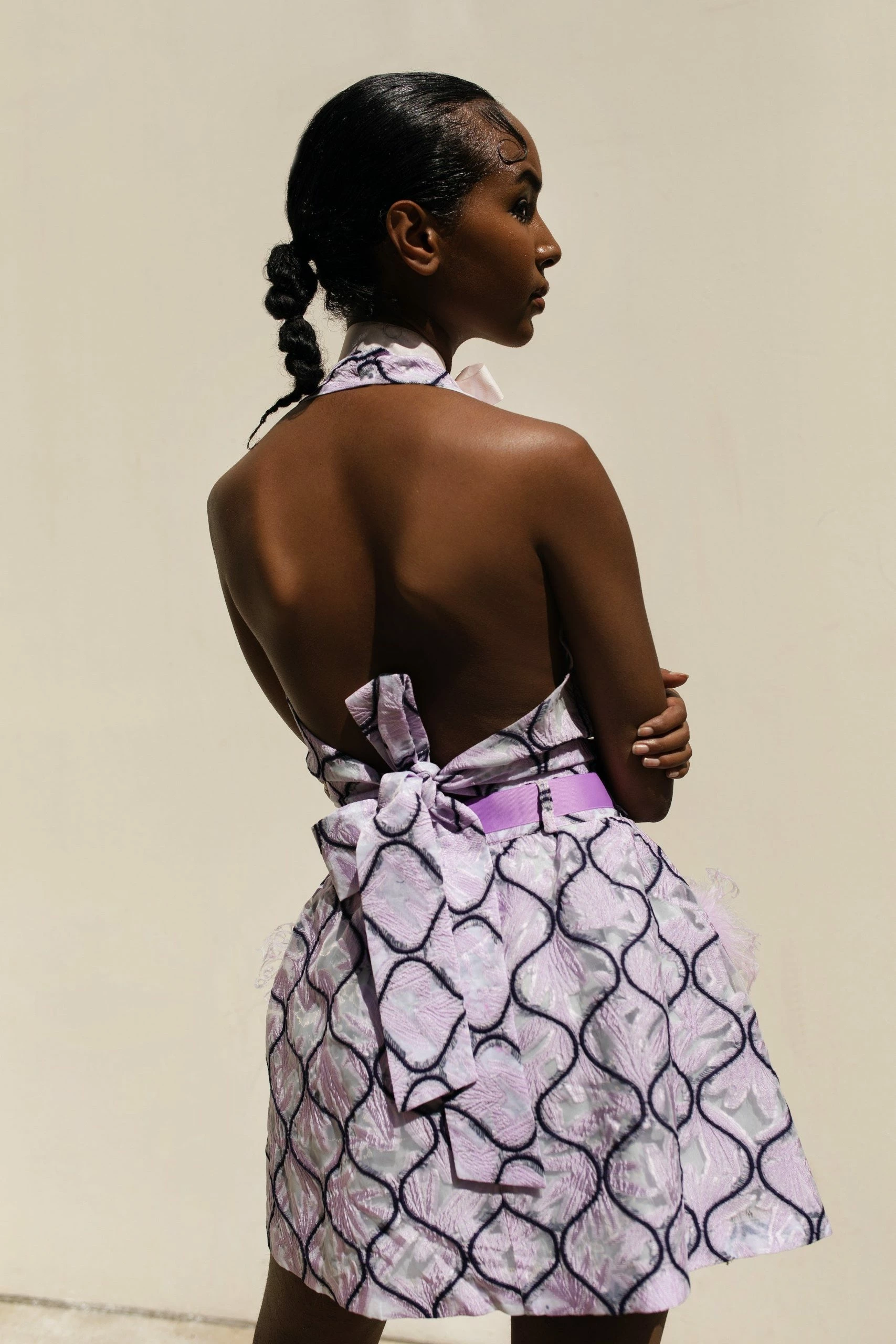Andreeva Lavender Skirt With Feathers Details - Image 4