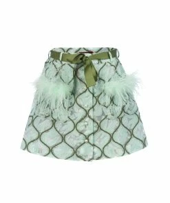 Andreeva Mint Skirt With Feathers