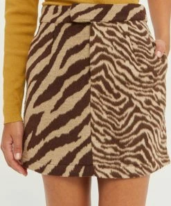 Crescent Mya Zebra Print Mini Skirt