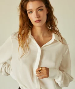 Crescent Ava Open Back Satin Shirt