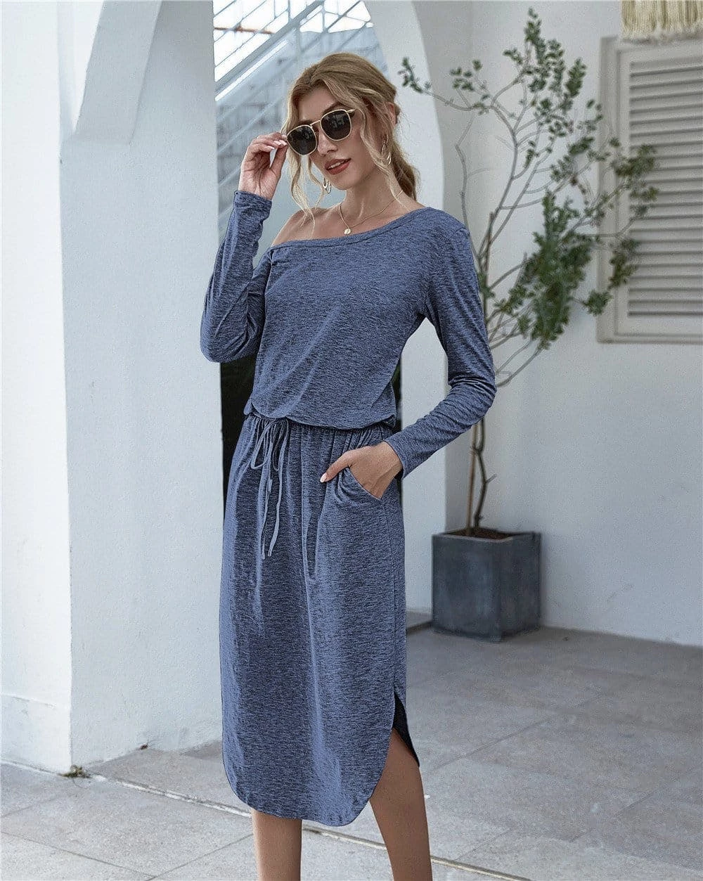 Anna-Kaci Off Shoulder Scoop Dress - Image 6