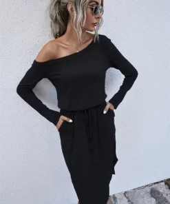 Anna-Kaci Off Shoulder Scoop Dress