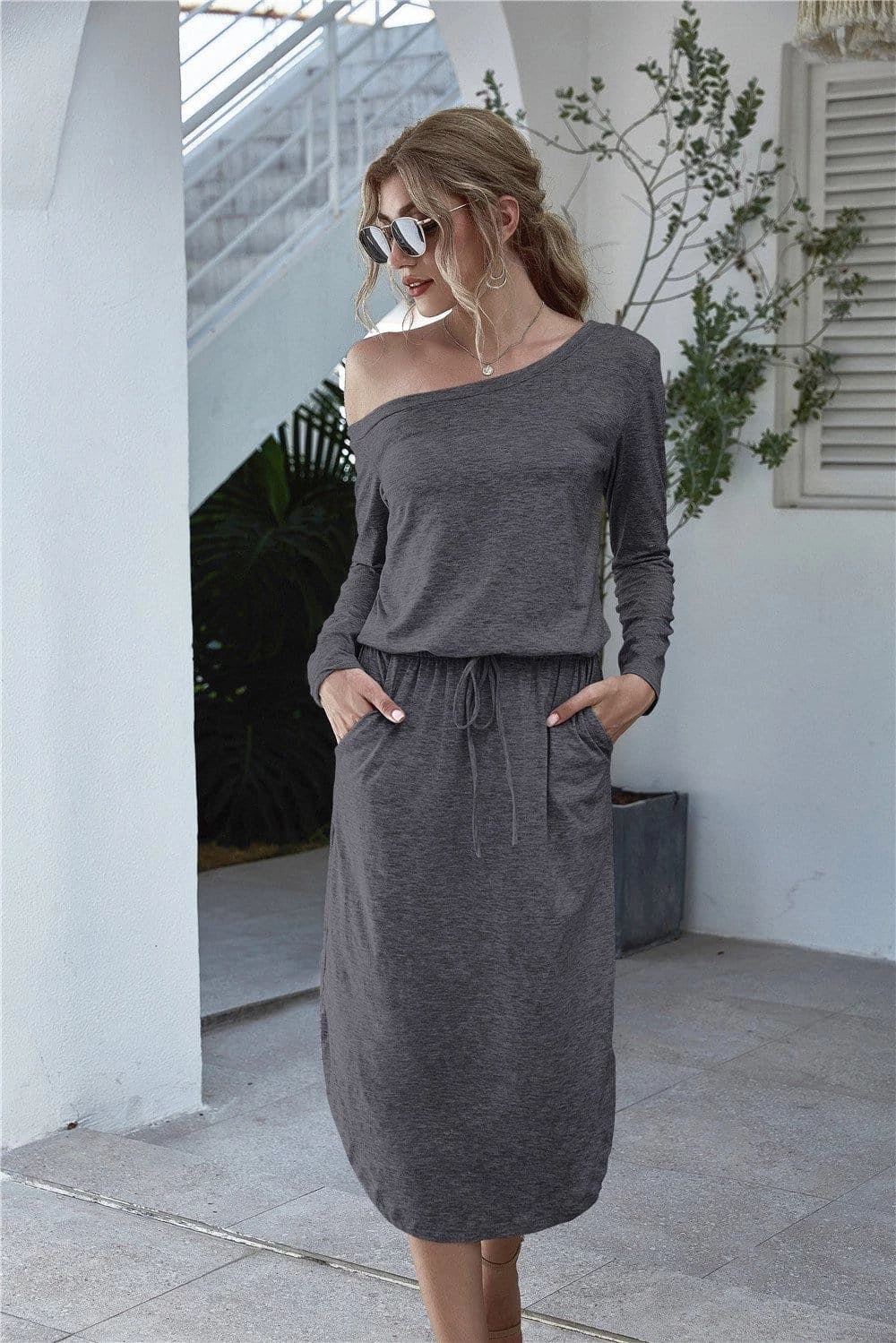 Anna-Kaci Off Shoulder Scoop Dress - Image 8