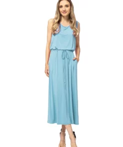 Anna-Kaci Sleeveless Maxi Length Drawstring Dress