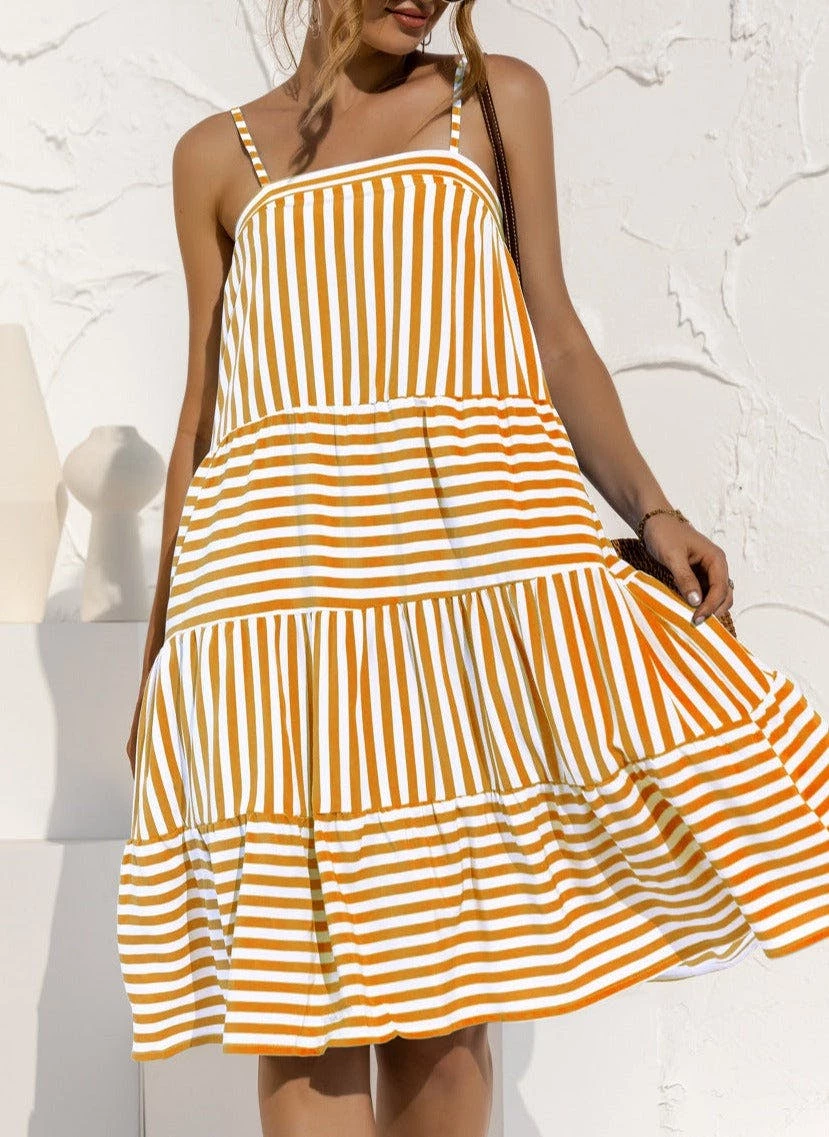 Anna-Kaci Striped Spring Ruffle Dress - Image 9