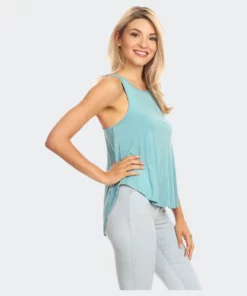 Anna-Kaci High Crewneck Casual Racerback Sleeveless Tank Top