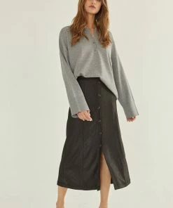 Crescent Preston Suede Midi Skirt