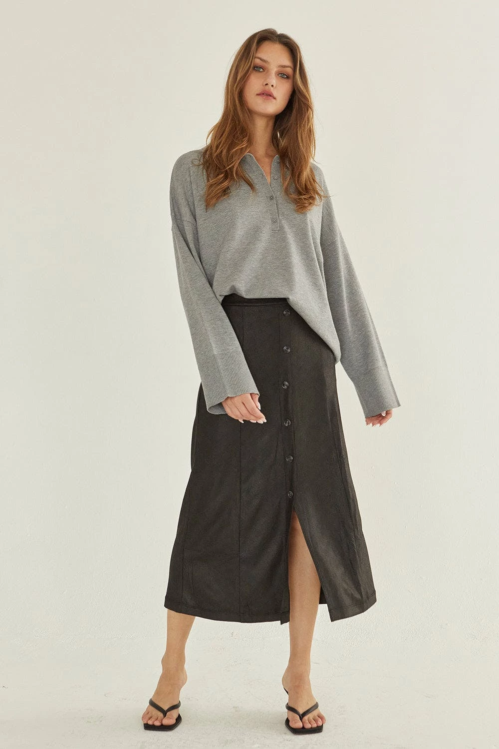 Crescent Preston Suede Midi Skirt
