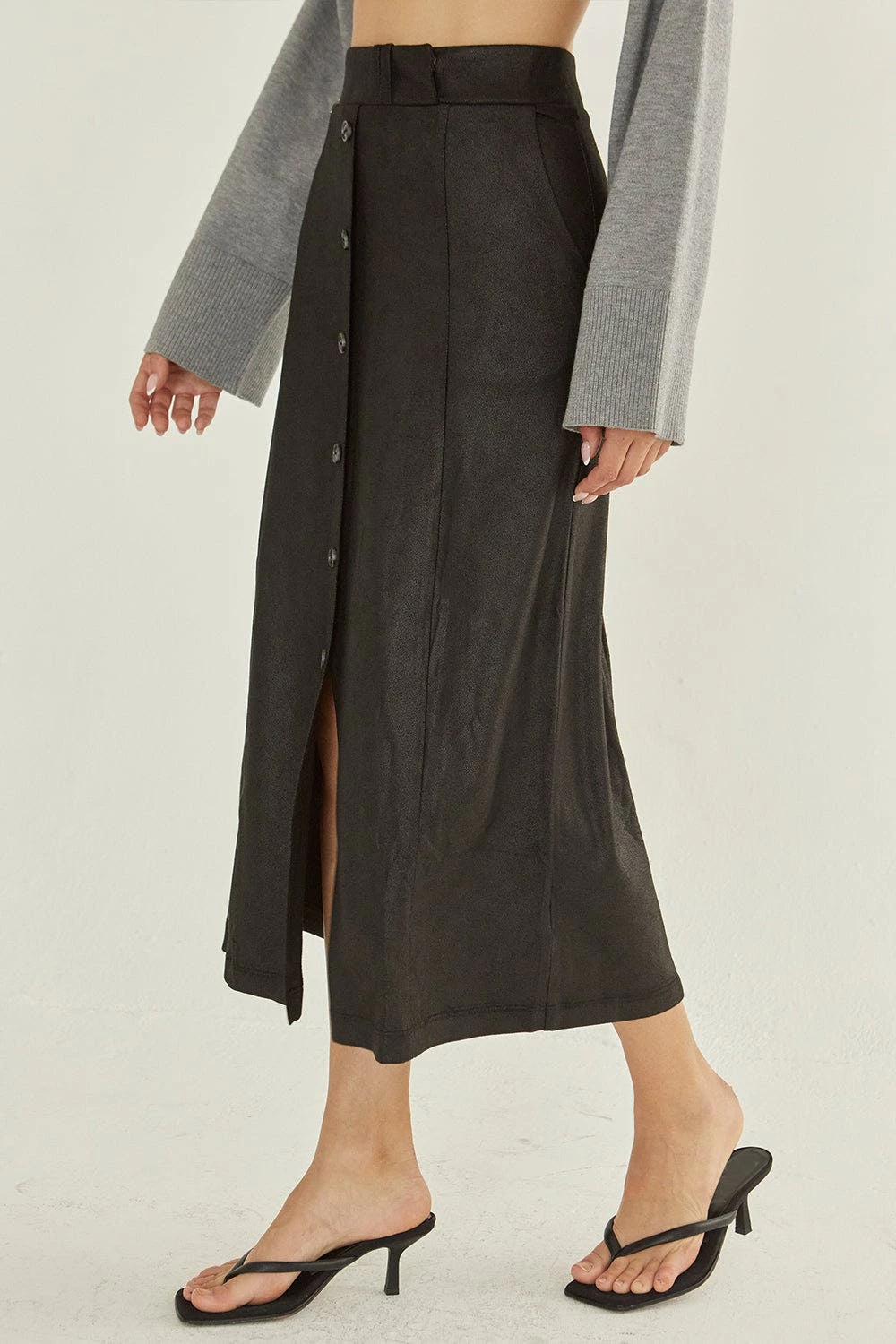 Crescent Preston Suede Midi Skirt - Image 3