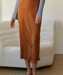 Crescent Clover Maxi Satin Skirt