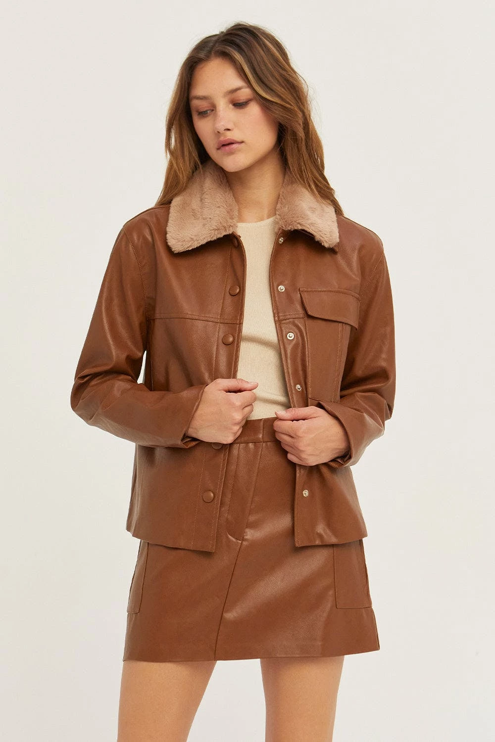 Crescent Ellie Vegan Leather Mini Skirt - Image 6