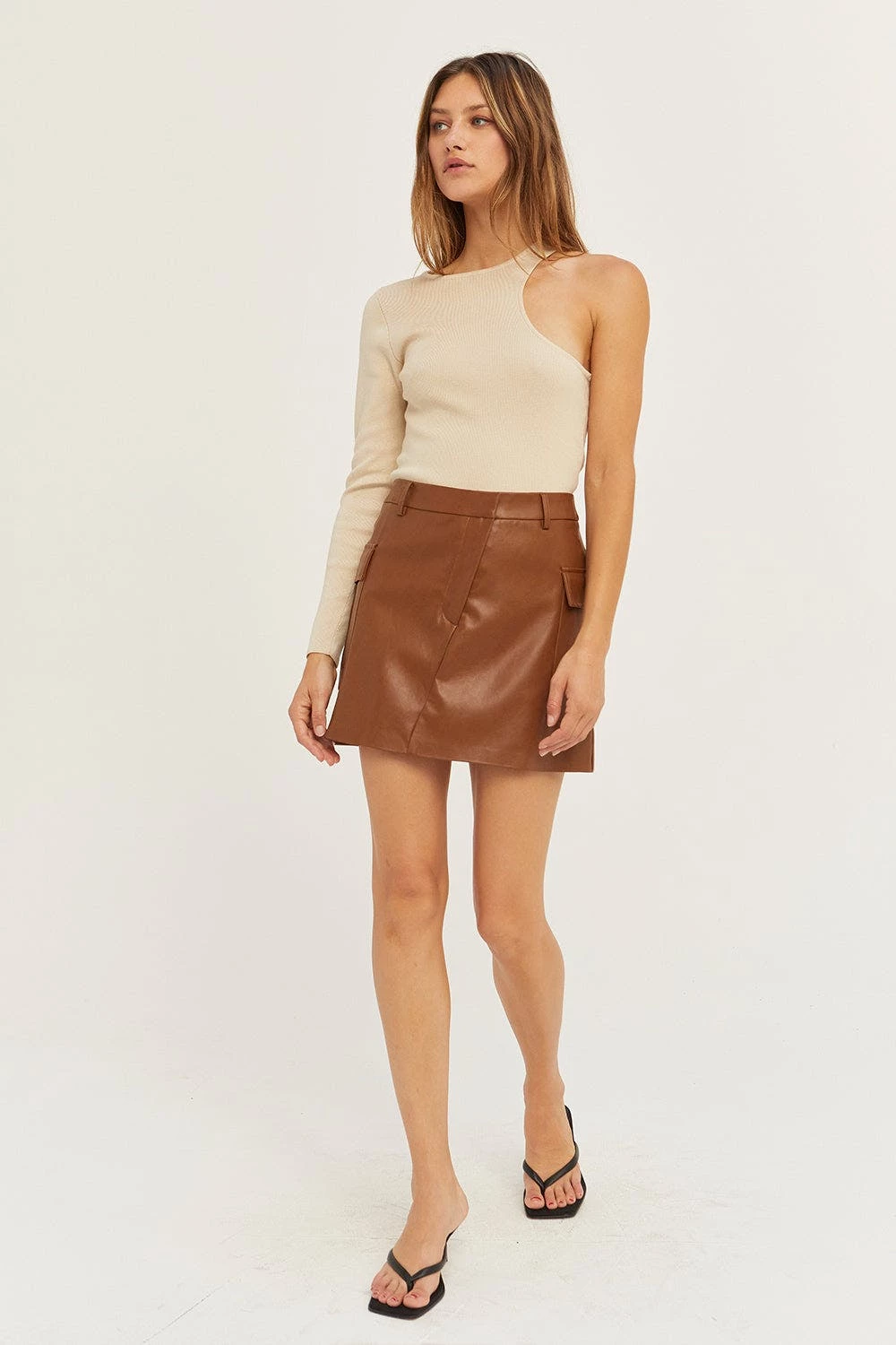 Crescent Ellie Vegan Leather Mini Skirt - Image 5