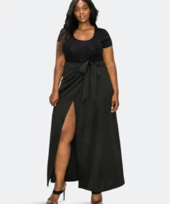 LIVD Scuba Wrap Maxi Skirt