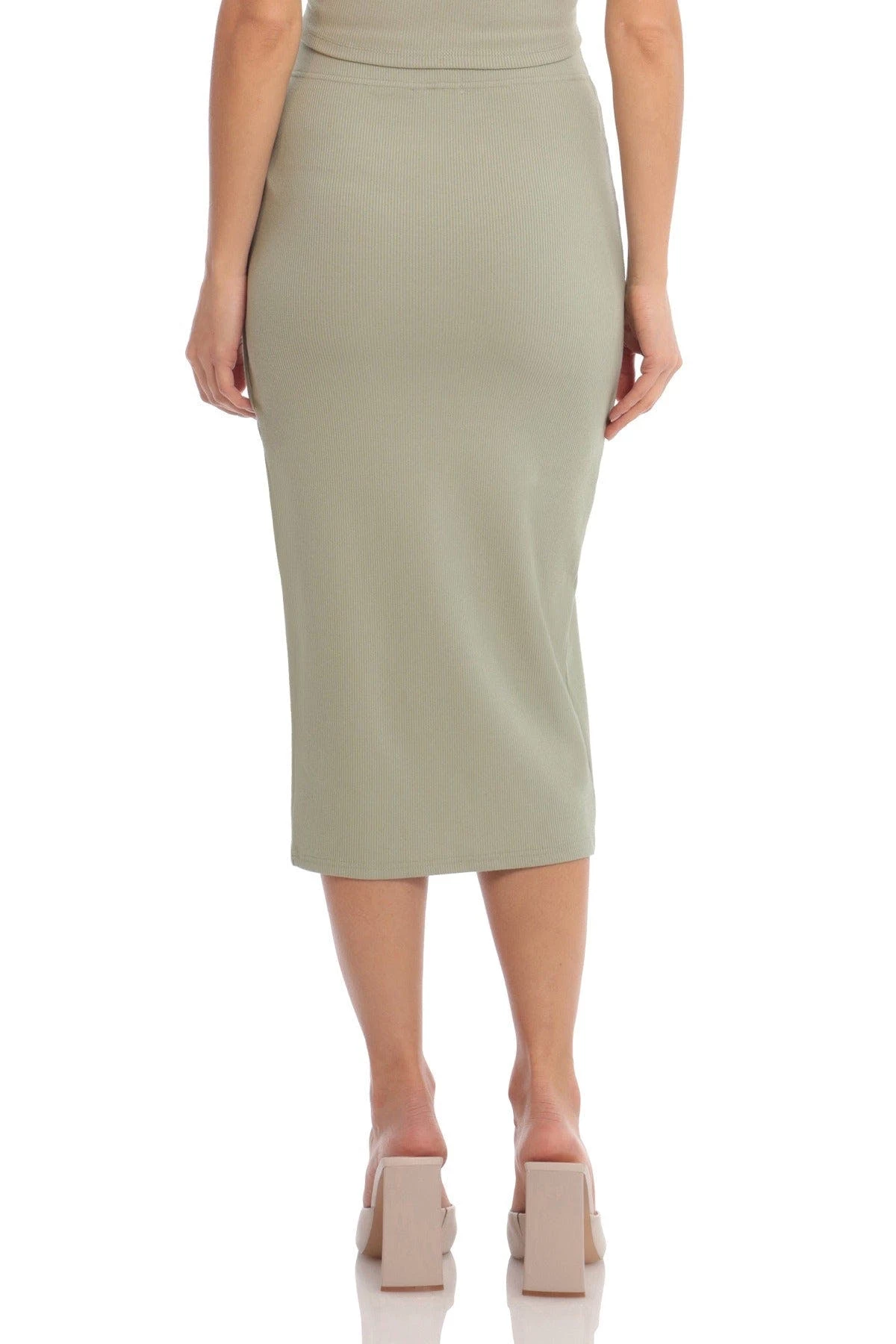 Avec Les Filles Rib Knit Midi Skirt - Image 4