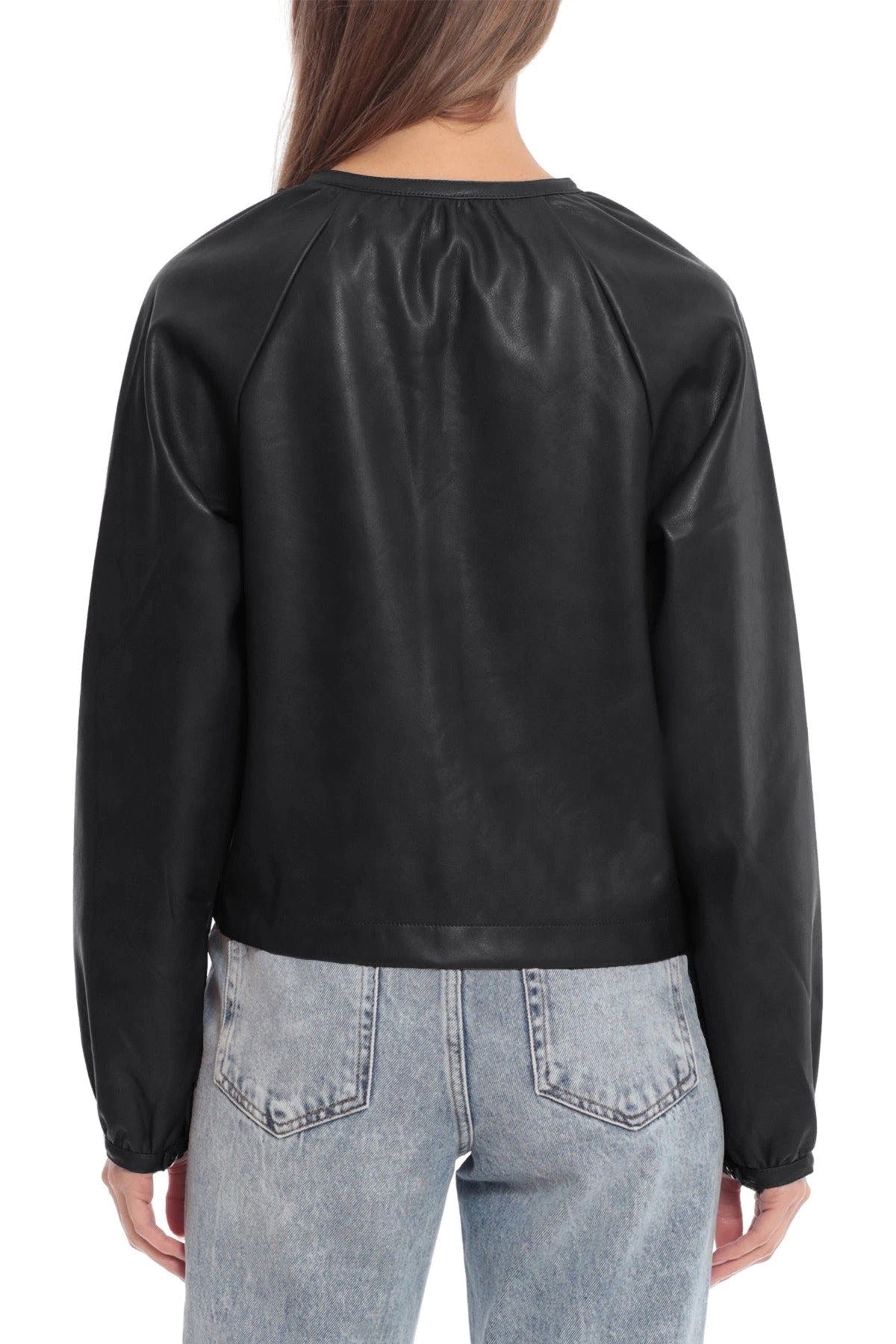 Avec Les Filles Aux Leather Raglan Sleeve Top - Image 6