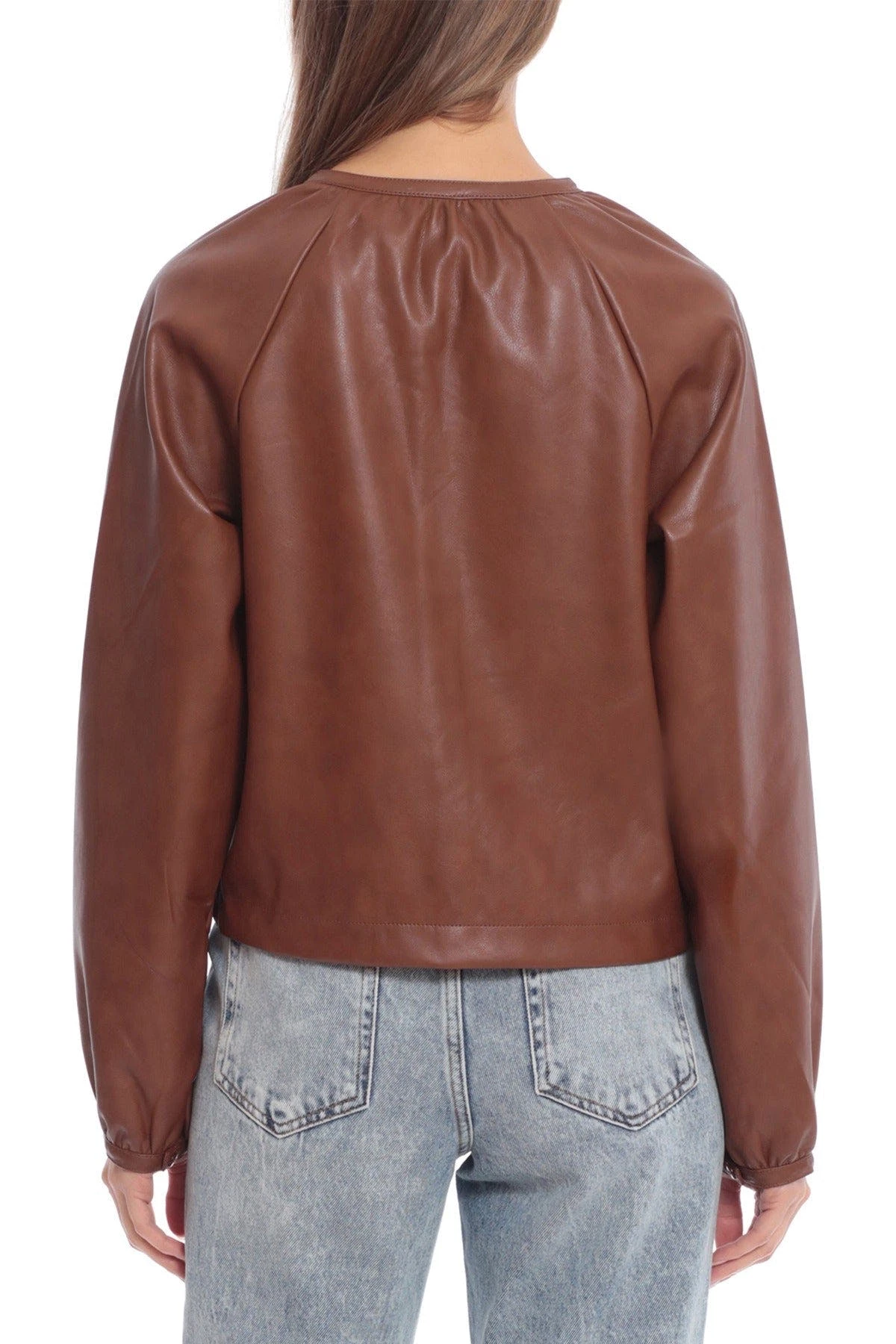 Avec Les Filles Aux Leather Raglan Sleeve Top - Image 4