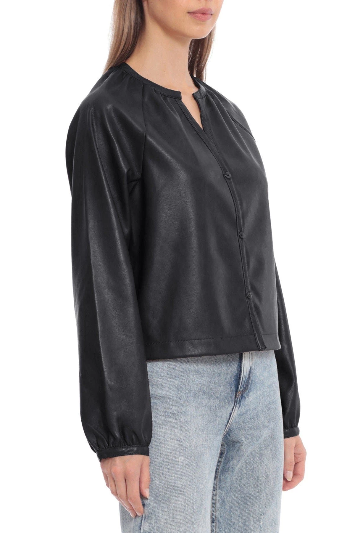 Avec Les Filles Aux Leather Raglan Sleeve Top - Image 5